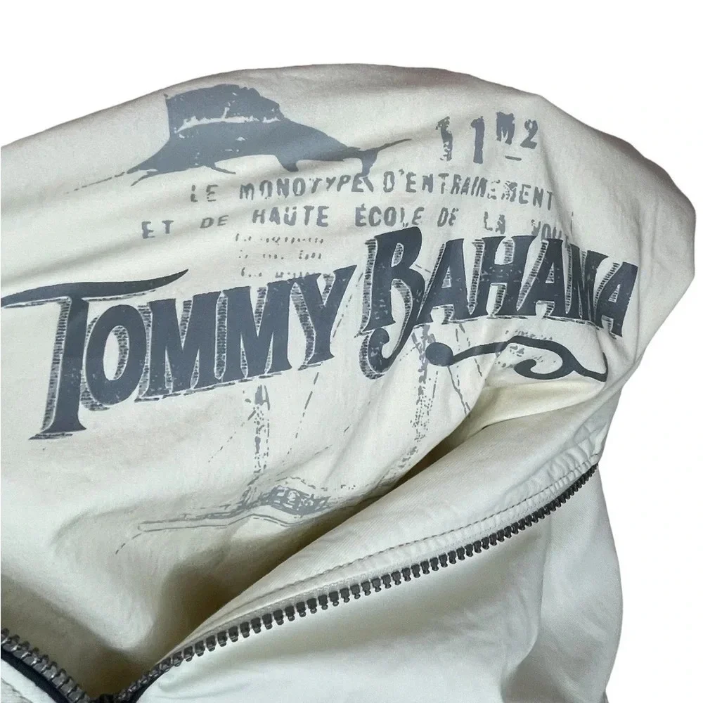 Tommy Bahama Light Jacket Cream 2-Way Zip Pockets Lined Men’s Size Small Outdoor
